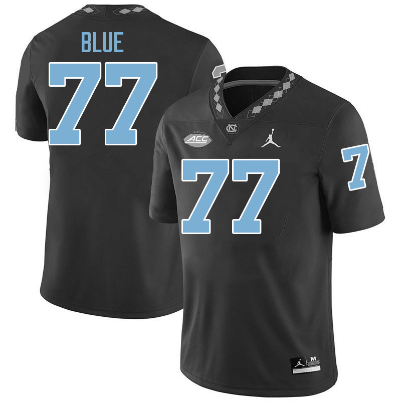 #77 Trey Blue North Carolina Tar Heels College Football Jersey Stitched-Black